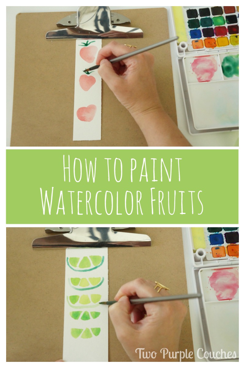 How to paint watercolor fruits - follow this tutorial to learn how to paint simple strawberries, cherries and limes with watercolor paints.