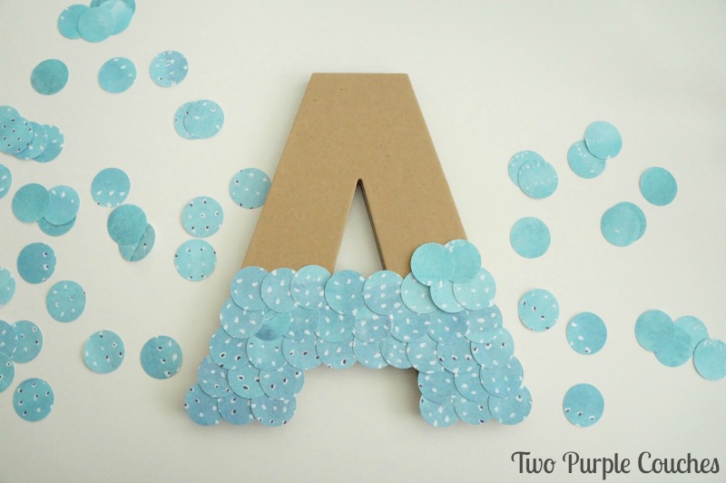Unique and creative Anthropologie Inspired Wall Letter craft is perfect for home decor or monogram art or decor in a craft room or kid's bedroom. 