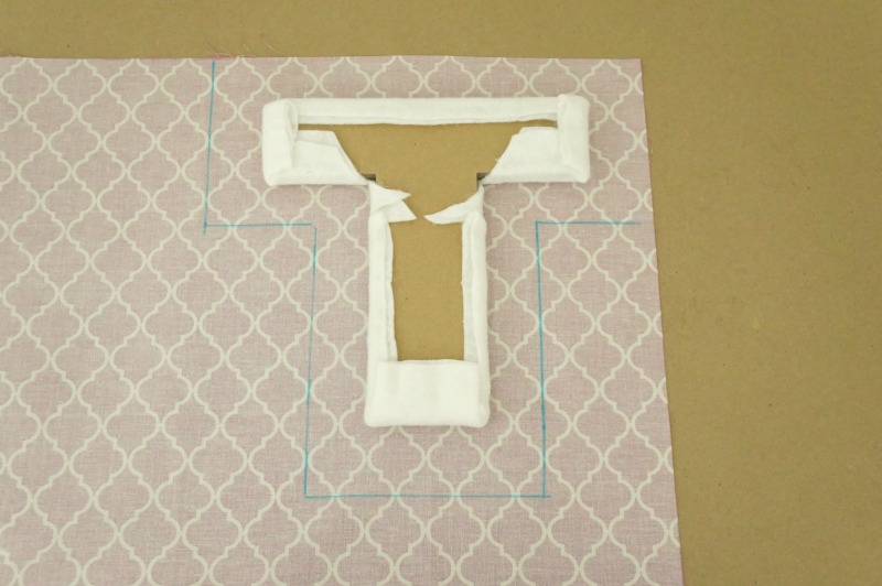 Fabric Covered Letters - Tracing letter on fabric  