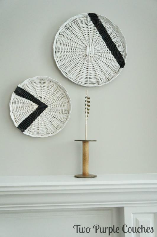 Tribal Painted Wicker Chargers / Transform thrifted wicker plates with paint - this easy DIY idea adds a tribal touch to plain wicker charger plates.