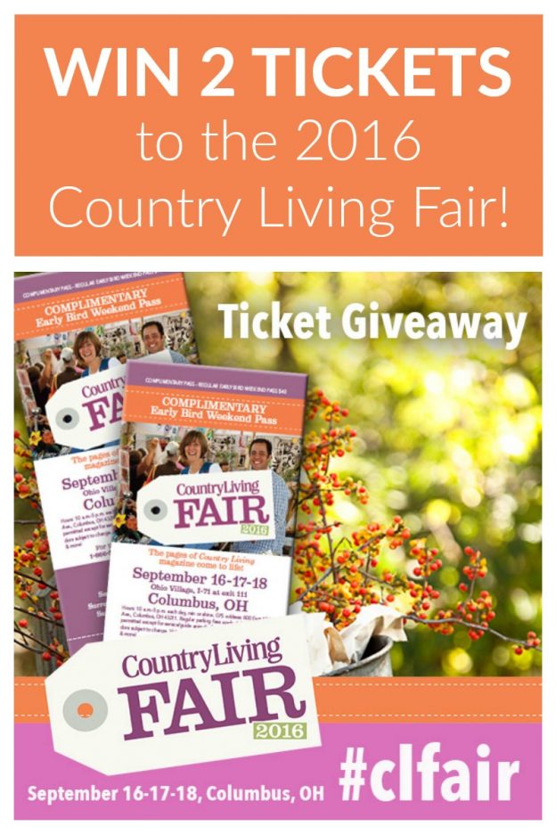Find out how you can win two (2) tickets to the the Country Living Fair 2016 in Columbus, Ohio, September 16-18. You don't want to miss this! #CLFair #sponsored
