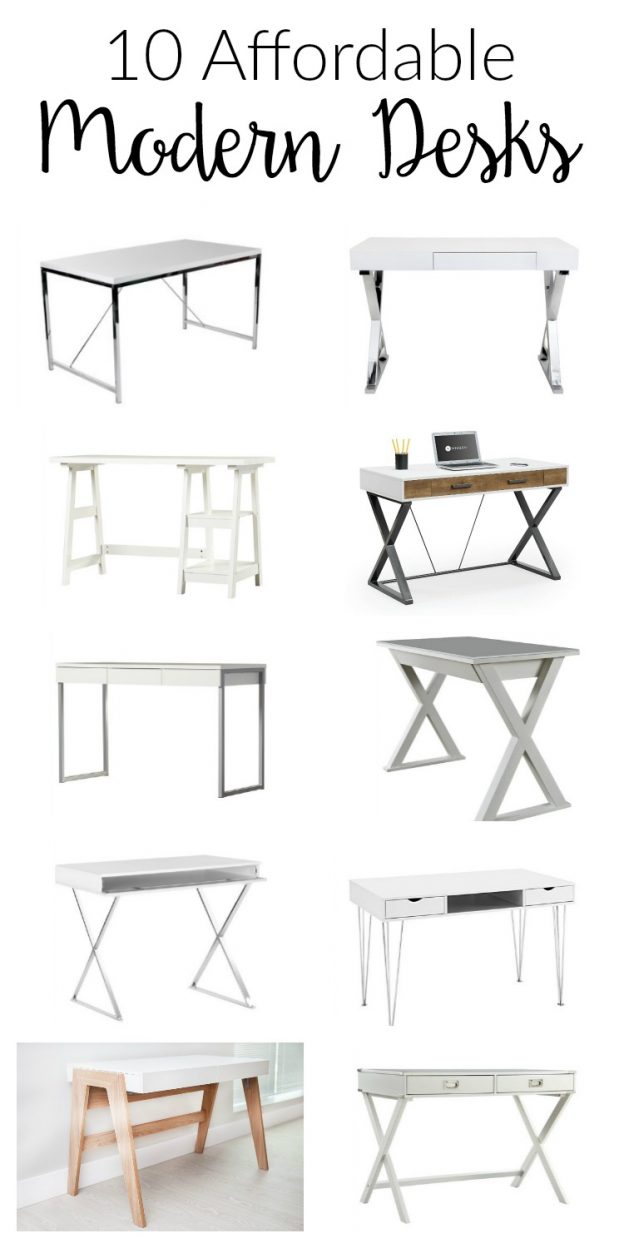 10 amazing options for affordable modern desks! These choices are perfect for creating a sleek, modern style home office on a budget!