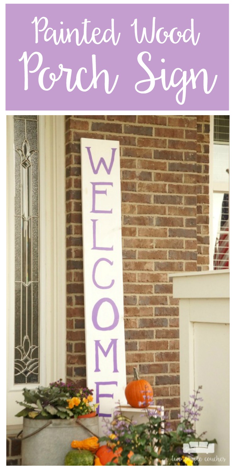 Learn how easy it is to make your own large porch sign and create a warm welcome for guests. Love how this looks and it's so easy to customize!