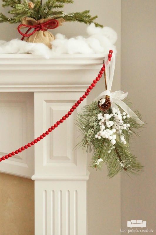 Simple Rustic Christmas Mantel Decorations / I am thrilled to be joining Sondra Lyn's Home for the Holidays tour with my woodlands-inspired holiday mantel.