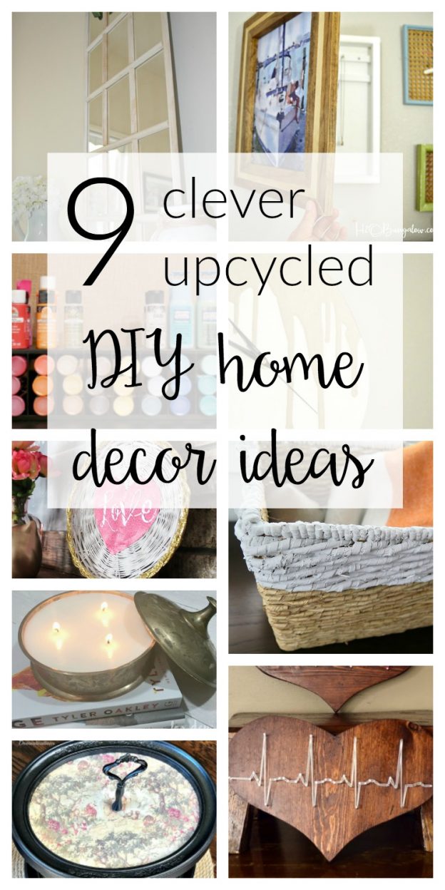 Check out these incredibly clever upcycled DIY home decor ideas! 9 awesome ideas for transforming thrift store items items into usable home decor.