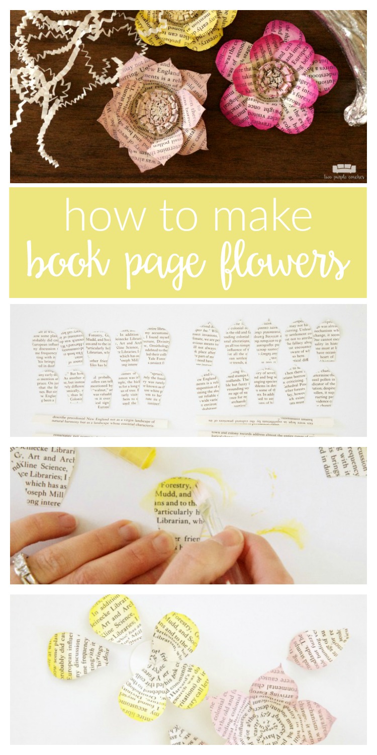 How to make book page flowers tutorial / Easy DIY book page flowers - a perfect crafts idea for upcycling old or vintage books in fun new ways.