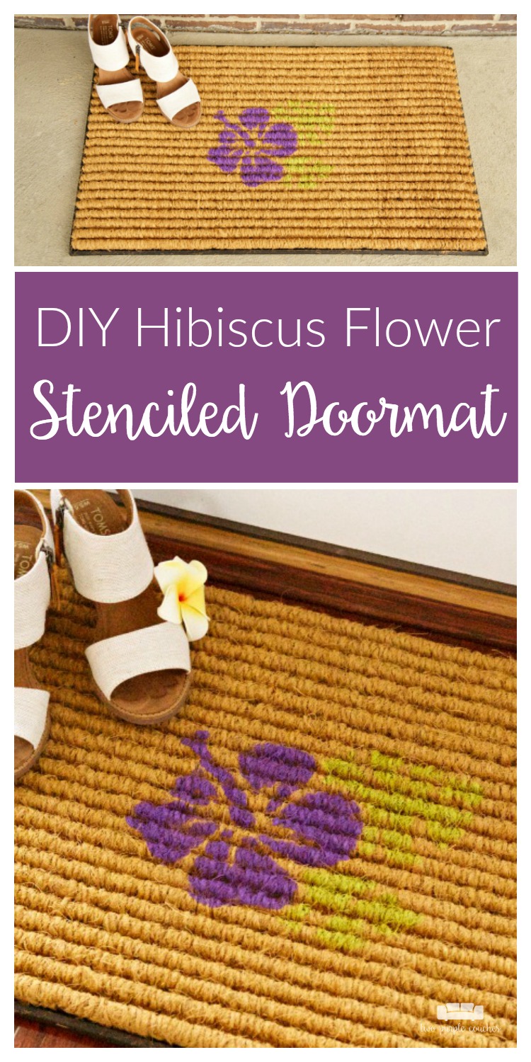 DIY Stenciled Doormat / Create your own decorative doormat with your Silhouette or Cricut and outdoor paint! Such an easy DIY welcome mat project idea!