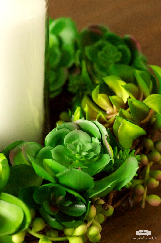 How to create a simple DIY faux succulent centerpiece. I love this decorating idea for creating a modern-rustic Spring table & it's easy to make, too!