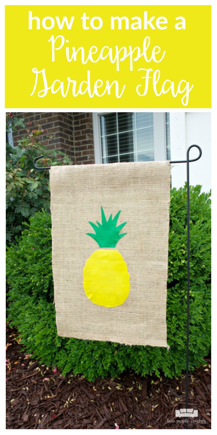 No-Sew Pineapple DIY Garden Flag / Learn how to make this super cute pineapple garden flat using your Silhouette Cameo or other cutting machine.