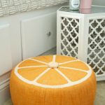 How to make a DIY Fruit Slice Pouf with a Fairfield Tuffet Kit. Fun and on-trend home decor idea. Sponsored.