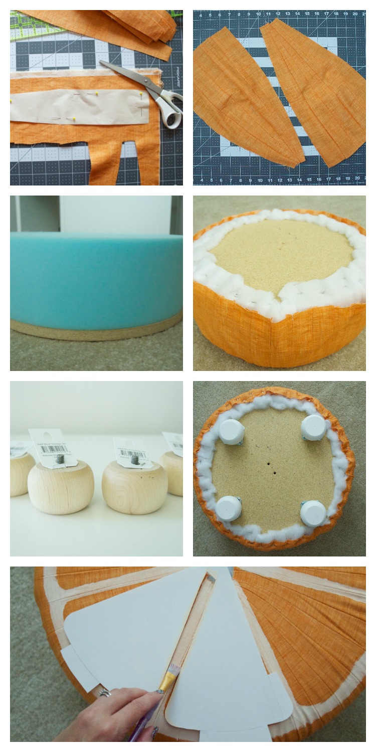 How to make a fruit slice pouf from a Fairfield tuffet kit