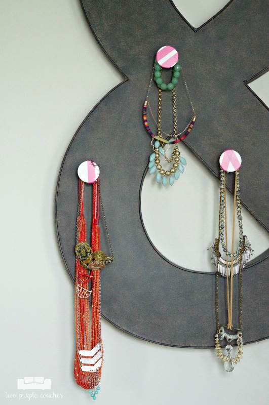 Magnetic jewelry display idea in this modern eclectic master bedroom tour