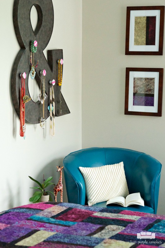 Cozy modern sitting nook in this master bedroom tour