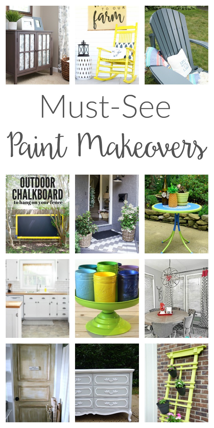Wow! From thrift store dressers to kitchen cabinets, you’ve got to see these paint makeovers! So many budget friendly project ideas and inspiration!