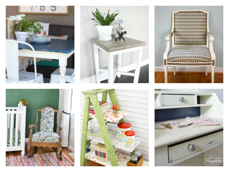 Furniture Makeover Ideas for chairs, desks, tables, vintage items and more!