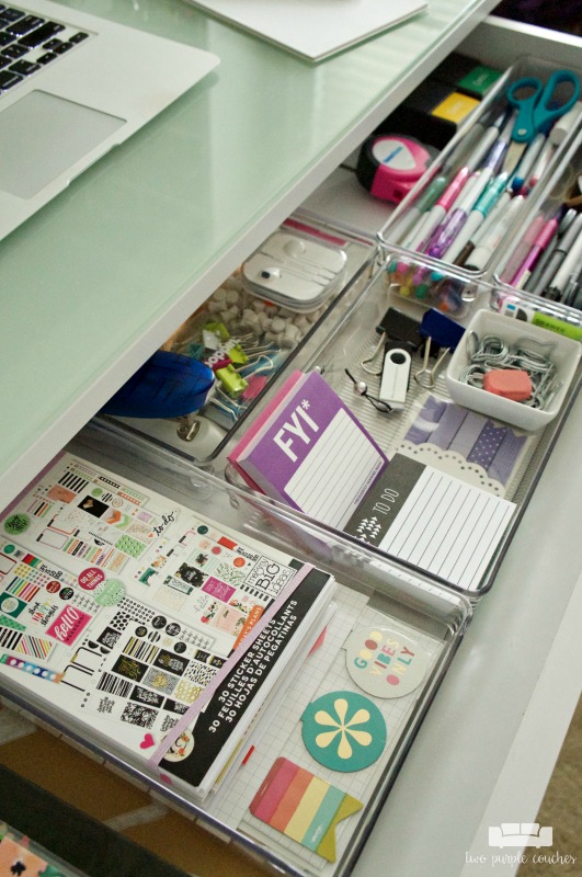 Home Office Design - make the most of your drawer space - office supply desk storage 