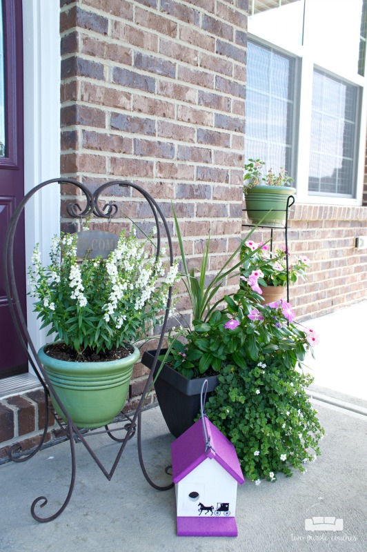 Summer porch decor - group planters for enhanced curb appeal
