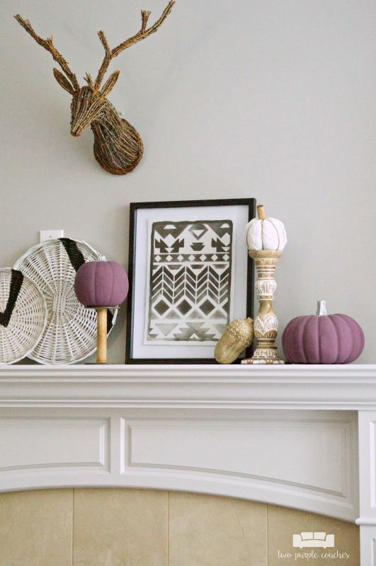 Fall mantel decor ideas - modern, tribal inspired ideas for Fall home decor