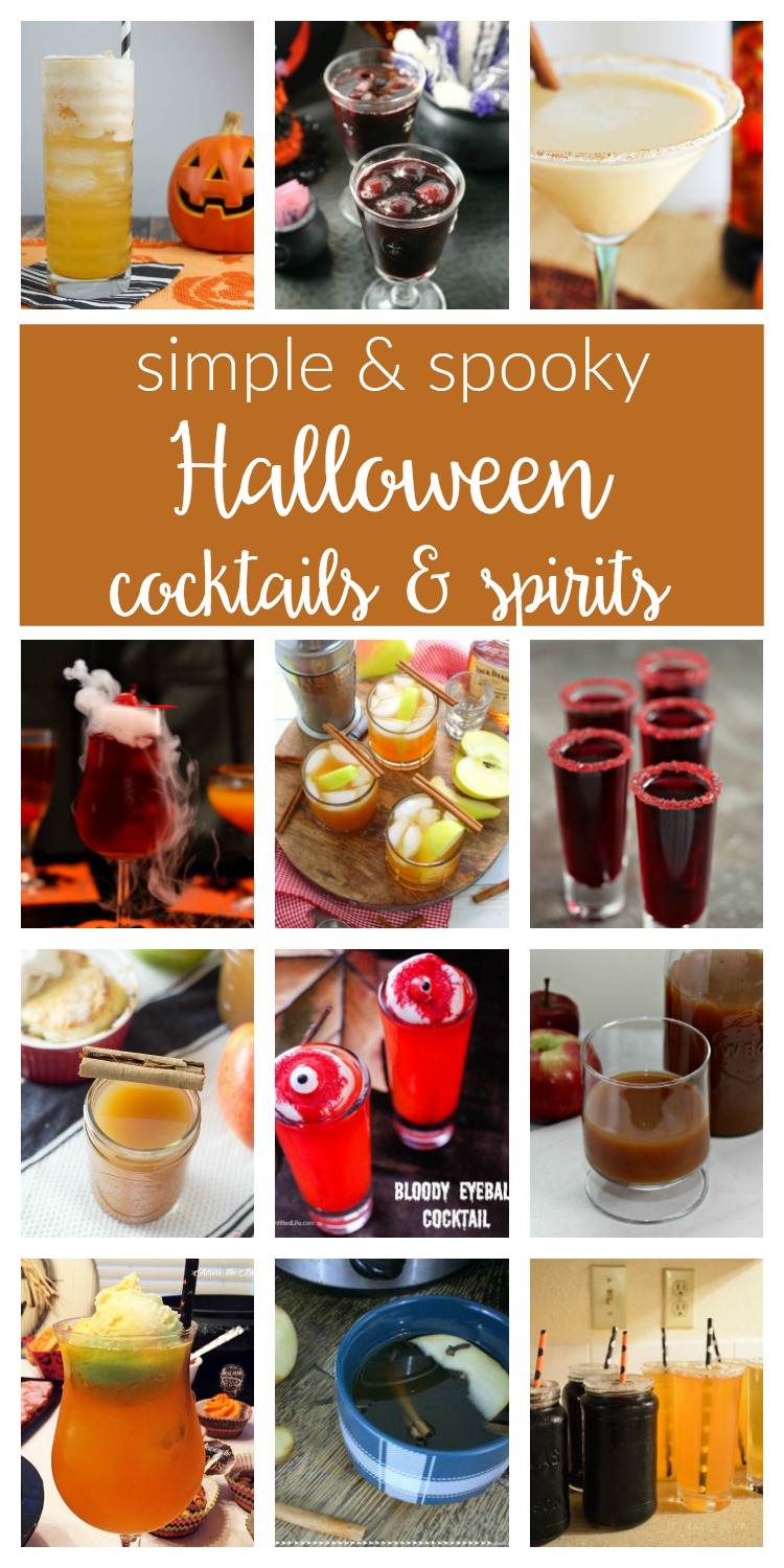 Spooky Halloween cocktails recipes and simple festive spirits to enjoy after the trick-or-treating is done! Perfect, easy idea for a party or crowd, too! 