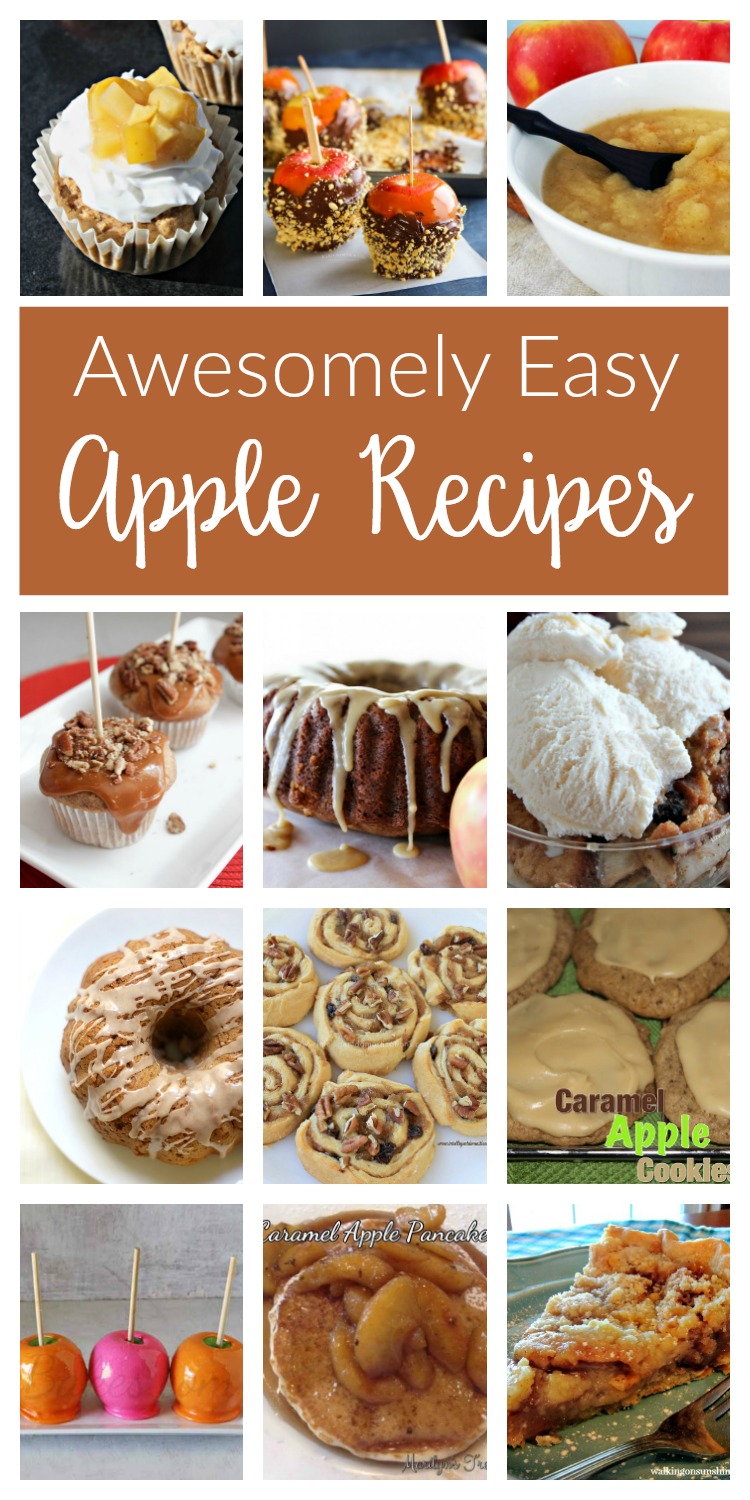 Awesome apple recipes for Fall desserts and baked treats. From caramel apples to deliciously simple apple pie, apple cake and more!