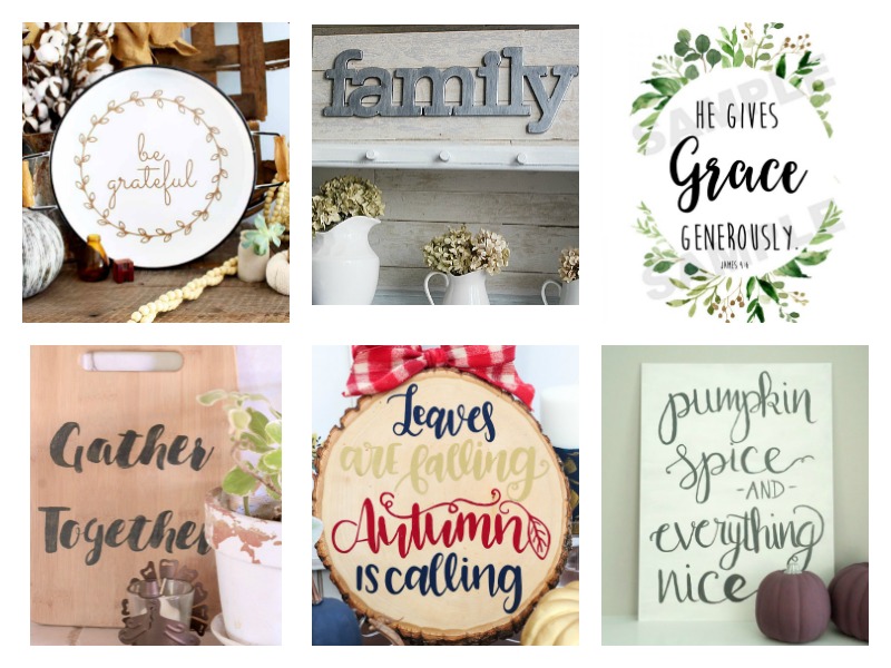 So many great ideas for Fall Signs and Thanksgiving decor!