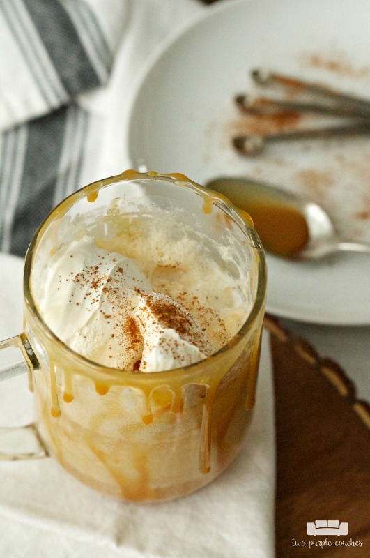 A perfect treat for fall - Salted Caramel Apple Cider Floats!