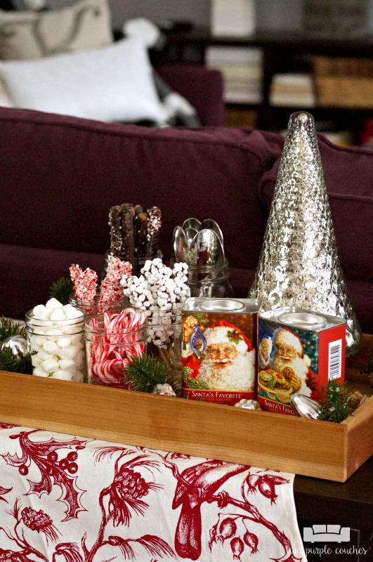 Cute and cozy hot chocolate bar idea for the holidays