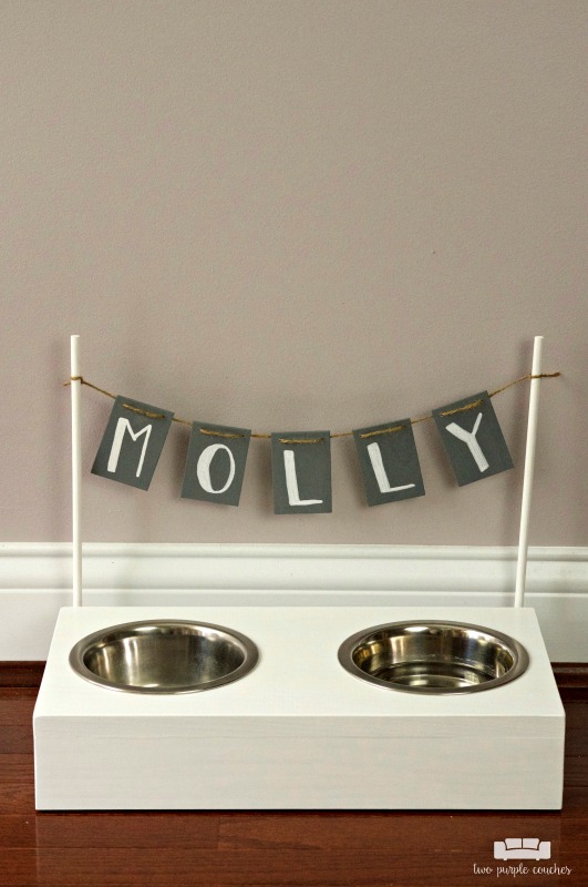 Love this simple DIY project idea to build your own dog bowl stand