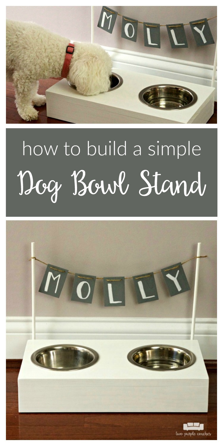 Build your own dog bowl stand! Follow this easy DIY to create a raised wooden stand to hold your dog’s food and water bowls. Perfectly sized for a small dog!