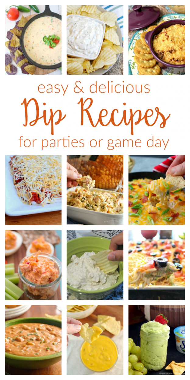 Delicious dip recipes, perfect for a party or game day. Whether you like hot or cold dips, these easy recipes will be a crowd-pleaser!