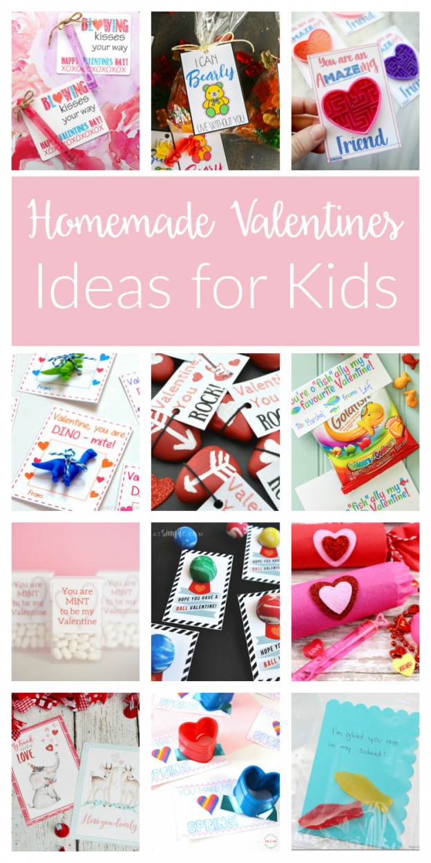 Valentines for Kids - These cute homemade DIY Valentines ideas and crafts are perfect to pass out to family, friends and for the classroom.
