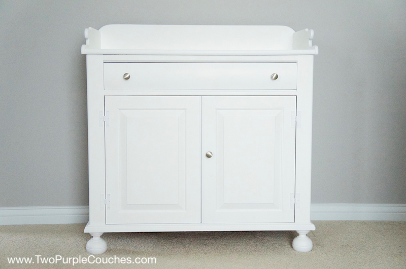 Painted furniture makeover - DIY changing table for a nursery