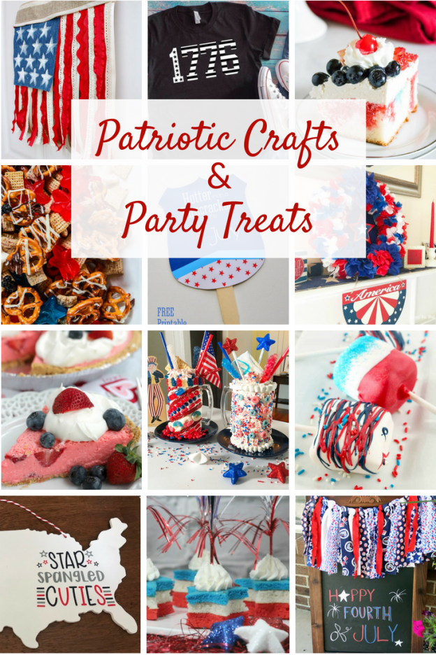 Celebrate the 4th of July with these DIY patriotic crafts and easy treats. Red, white and blue decorations ideas to help you create a fun patriotic party.