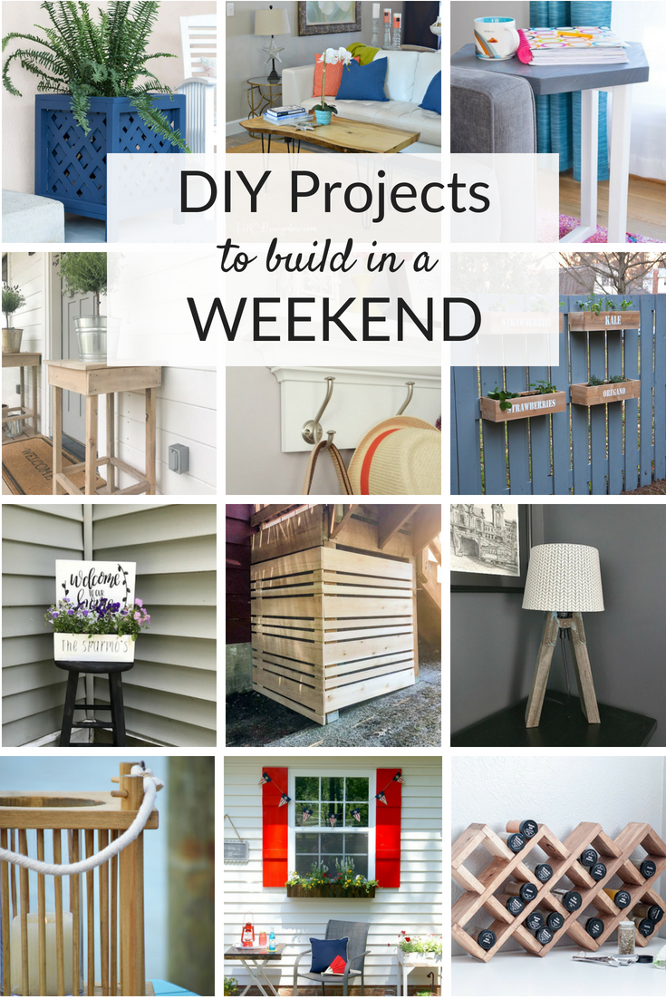 Weekend DIY project ideas for your home. Check out these tutorials and building projects you can make in a weekend for outdoors and around the house!
