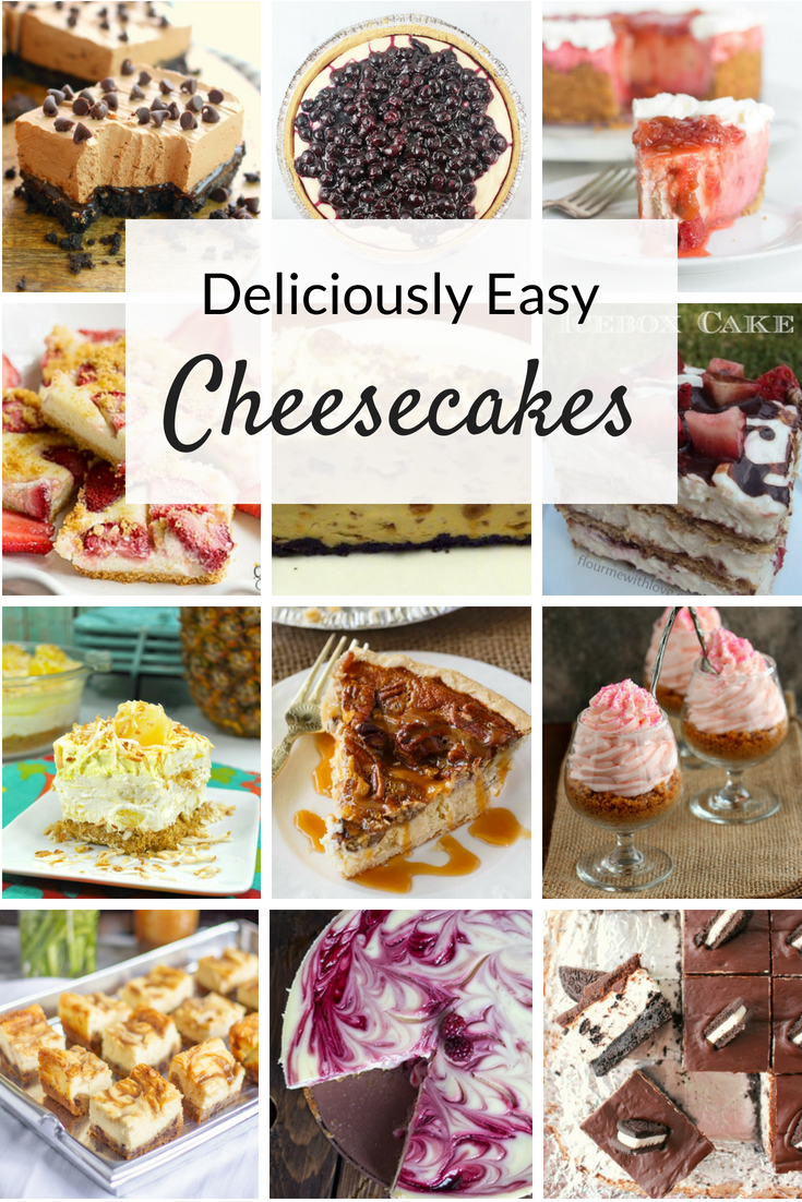 Deliciously easy cheesecake recipes, from no bake ideas to flavors like strawberry and lemon to chocolate and caramel, you've got to try these!