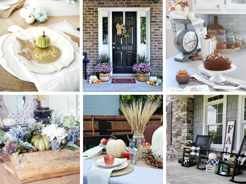 Fall Home Decor Ideas for every room! Living rooms, kitchen decor, fall porch decor and outdoor tablescapes.