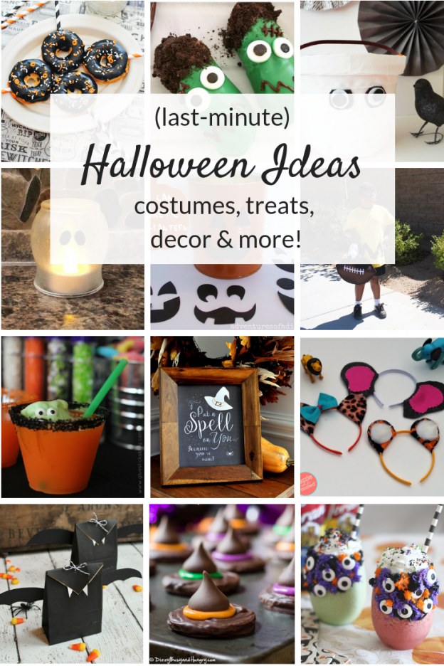 Last Minute Halloween Ideas, from costumes and decorations to spooky party treats, fun food and drinks! Cute ideas for kids and adults!