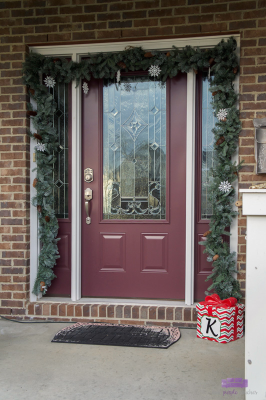 Christmas Front Porch Decorations with Garland