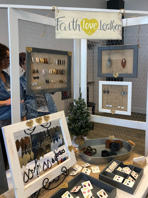 Girl Boss Events Holiday Pop-Up 2018 - Faith Love and Leather creates super cute and on-trend leather earrings and accessories