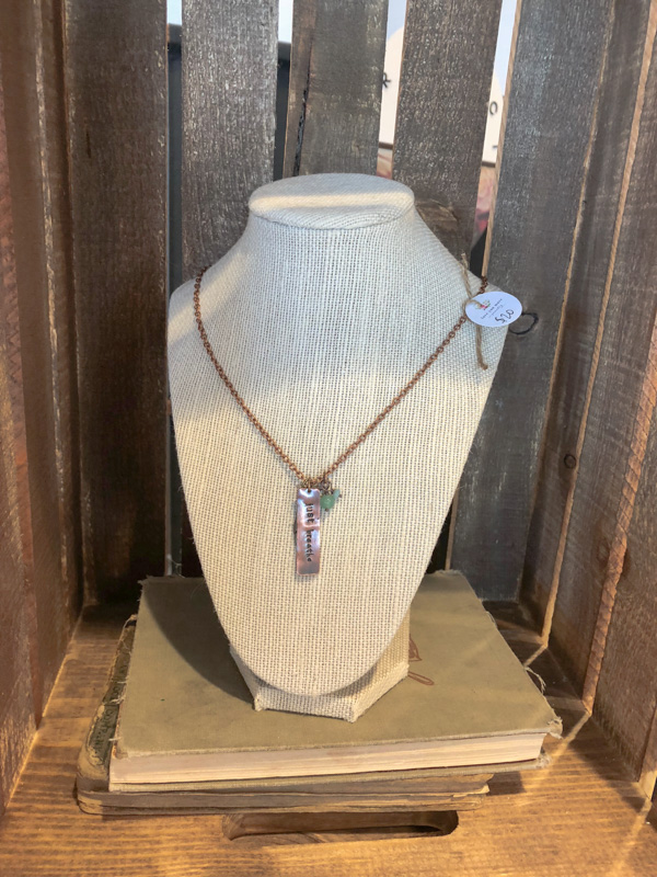 Girl Boss Events Holiday Pop-Up 2018 - stamped necklace from Love You More Jewelry