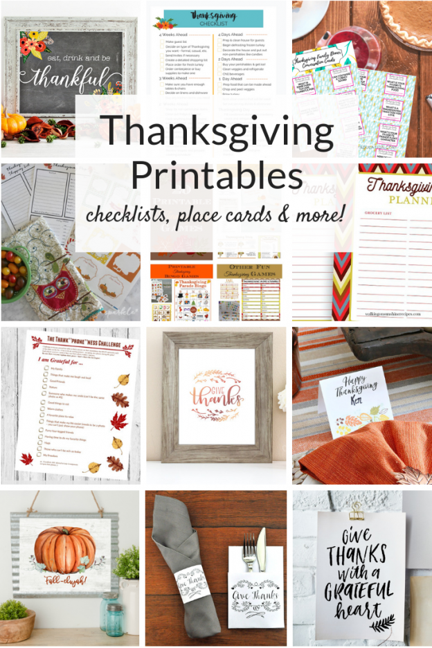Thanksgiving printables - instant art and decor! From Thanksgiving Day checklists to place cards and games, these free printables will make your day easier!
