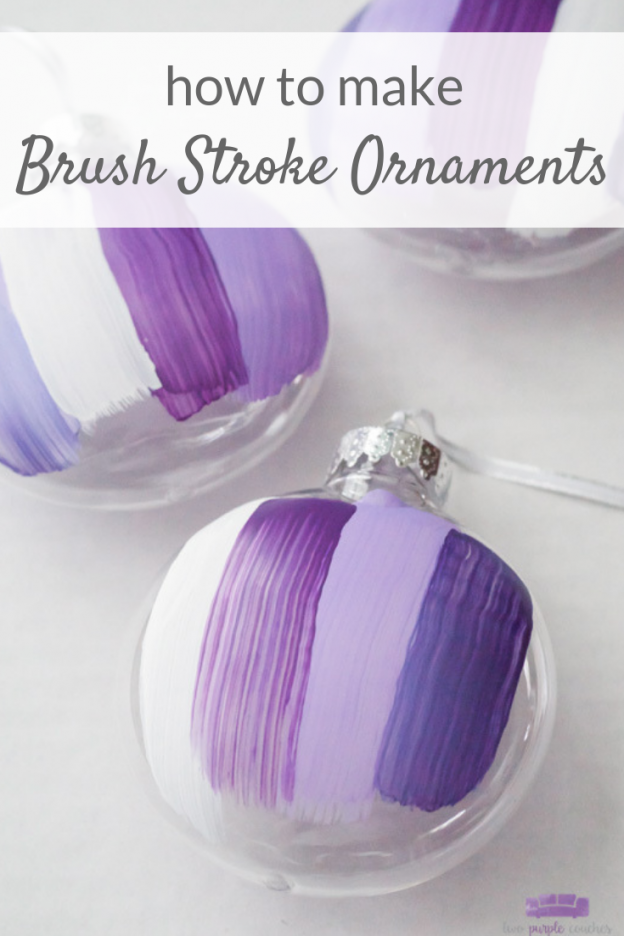 Brush stroke ornaments add a beautiful modern touch to your Christmas decor or Christmas tree. They are simple and easy to make yourself!