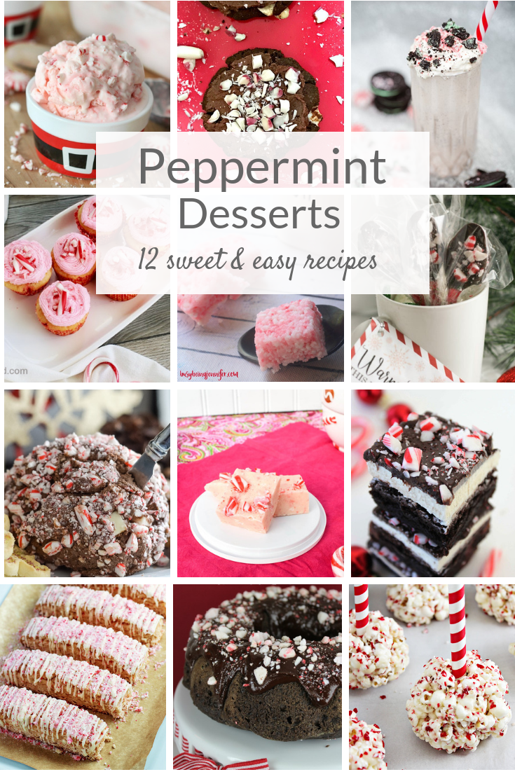 Peppermint dessert recipes are easy, sweet treats for Christmas and holidays. Candy canes and chocolate are a delicious pair in cakes, cookies and more! #peppermintrecipes #peppermintdessert #peppermint #holidayrecipes 