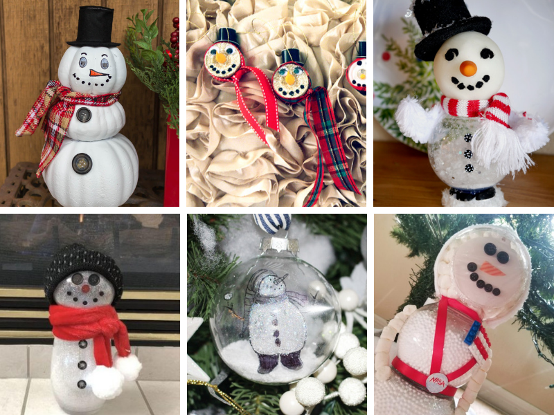 collage of snowman crafts ideas