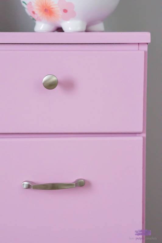 Details of painted dresser and new hardware