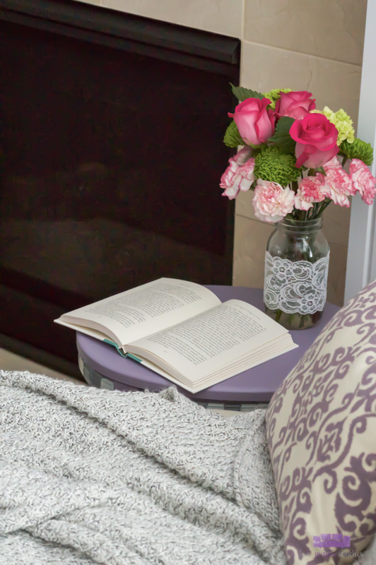 side table with book - Valentine reading nook