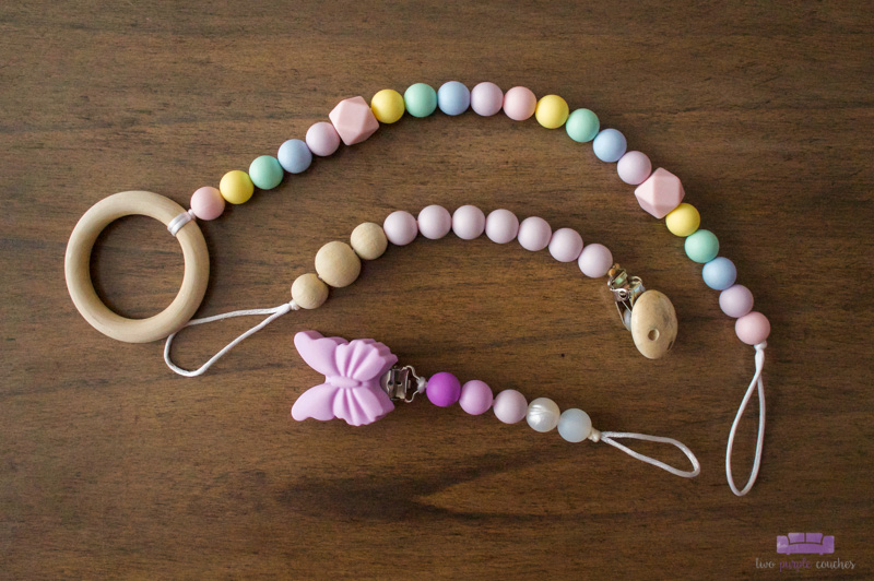 silicone pacifier clips by Spampy Baby Co