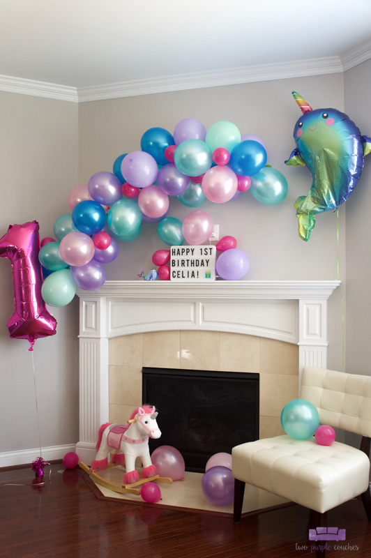 narwhal birthday balloons