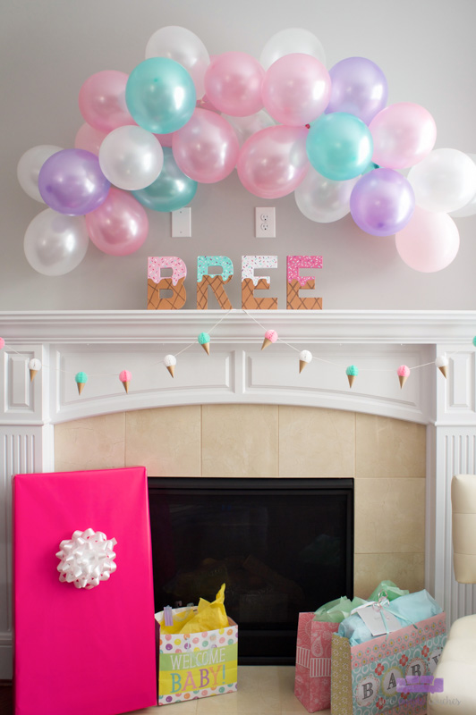 ice cream baby shower balloon decorations