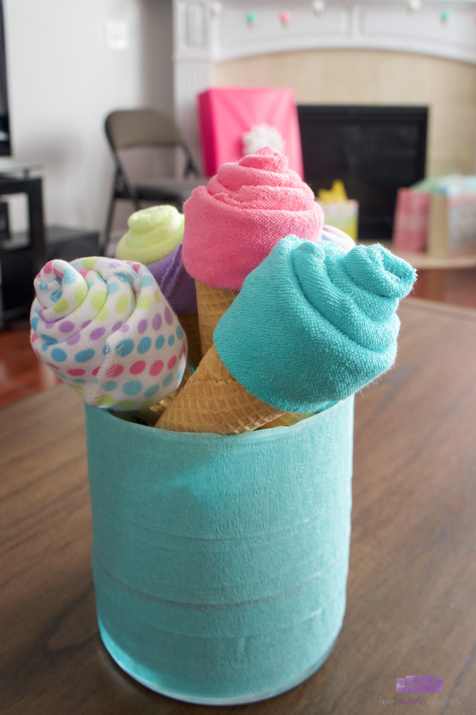 ice cream baby shower cone decorations